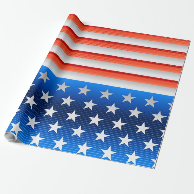 Papel De Presente Bandeira Americana (Desenrolado)