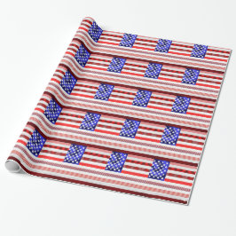 Papel De Presente Bandeira Americana