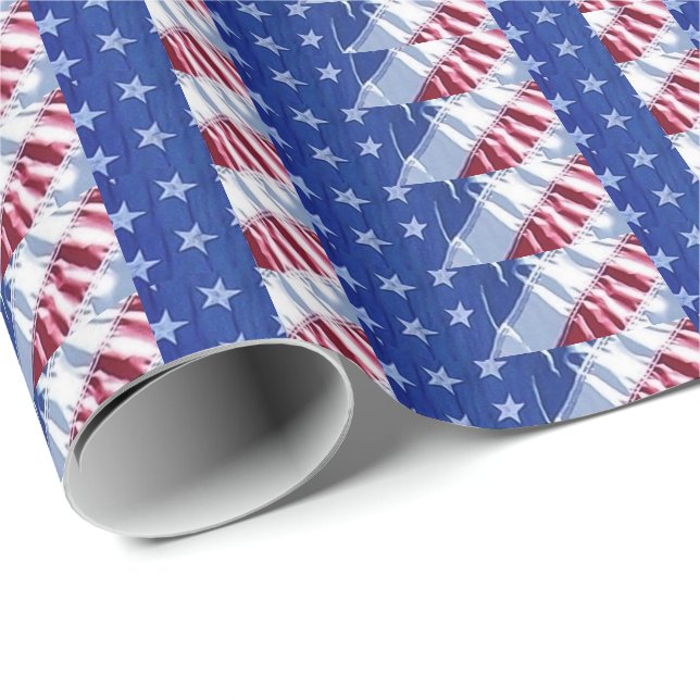 Papel De Presente Bandeira Americana (Ponta do rolo)