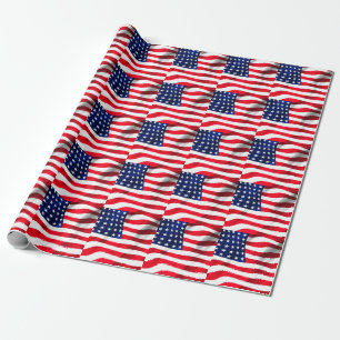 Papel De Presente Bandeira Americana Bandeira Quarta Parte De Julho