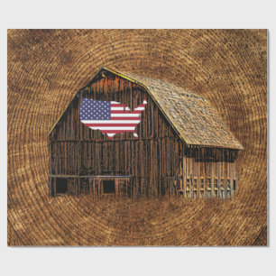 Papel De Presente Bandeira Americana do Barn Russo