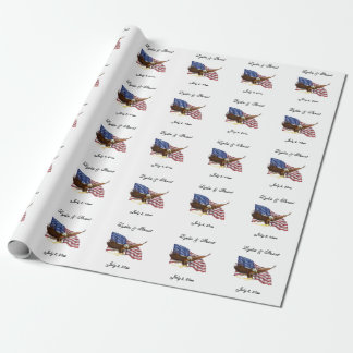 Papel De Presente Bandeira Americana e Casamento de Águia