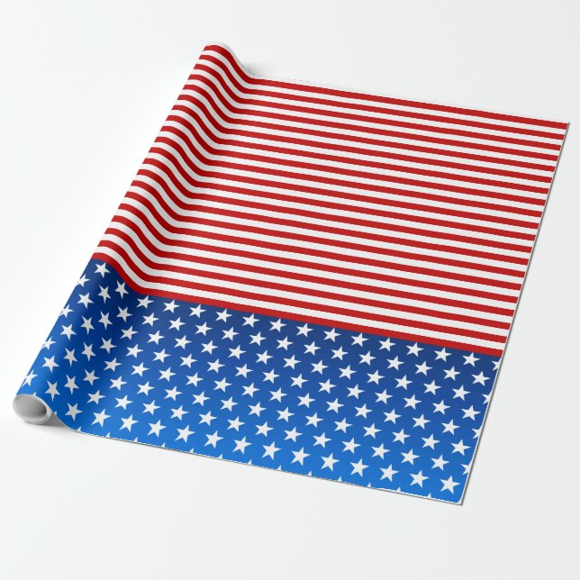 Papel De Presente bandeira americana estilizada (Desenrolado)