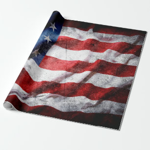 Papel De Presente Bandeira americana Grunge