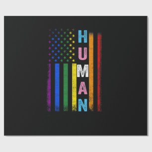 Papel De Presente Bandeira americana LGBT humana Mês do Orgulho Gay