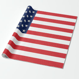 Papel De Presente Bandeira Americana Patriótica
