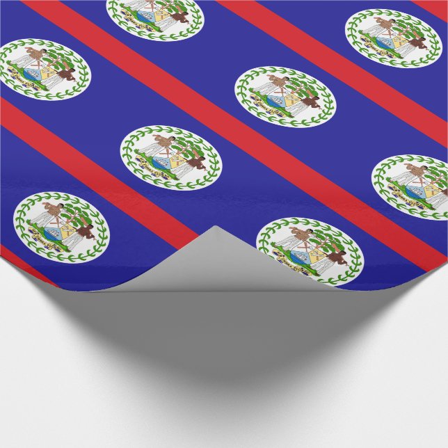 Papel De Presente Bandeira Belizenha (Ponta)