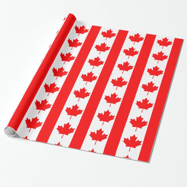 Papel De Presente Bandeira canadense (Desenrolado)
