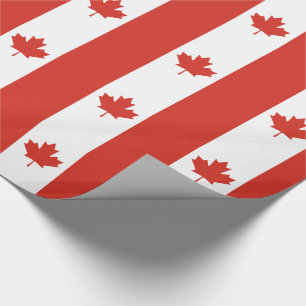 Papel De Presente Bandeira Canadense Patriota