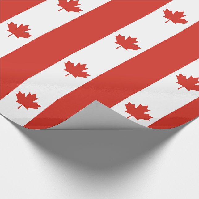 Papel De Presente Bandeira Canadense Patriota (Ponta)