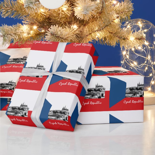 Papel De Presente Bandeira checa, praga e chechia presentes/adeptos  (Feriados)