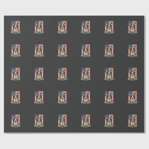 Papel De Presente Bandeira Clássica Americana Boston Terrier
