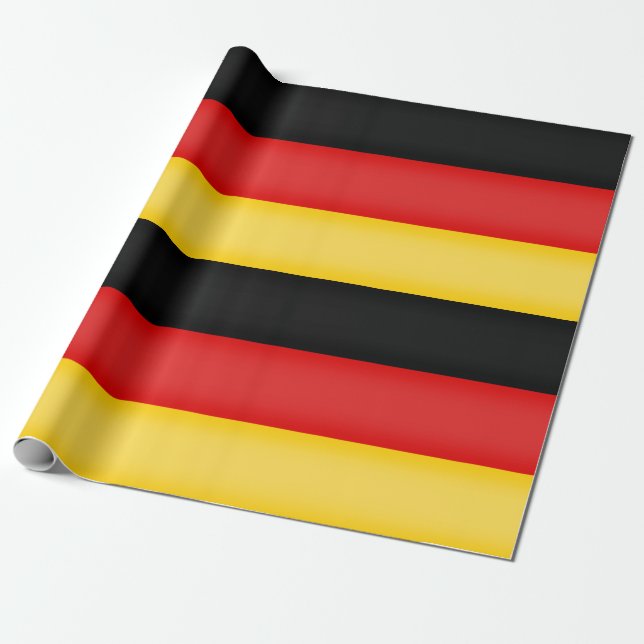 Papel De Presente Bandeira da Alemanha - Raiz Schwarz - Cores Patrió (Desenrolado)