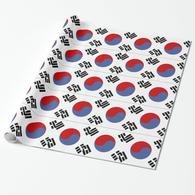 Papel De Presente Bandeira da Coreia do Sul (Desenrolado)