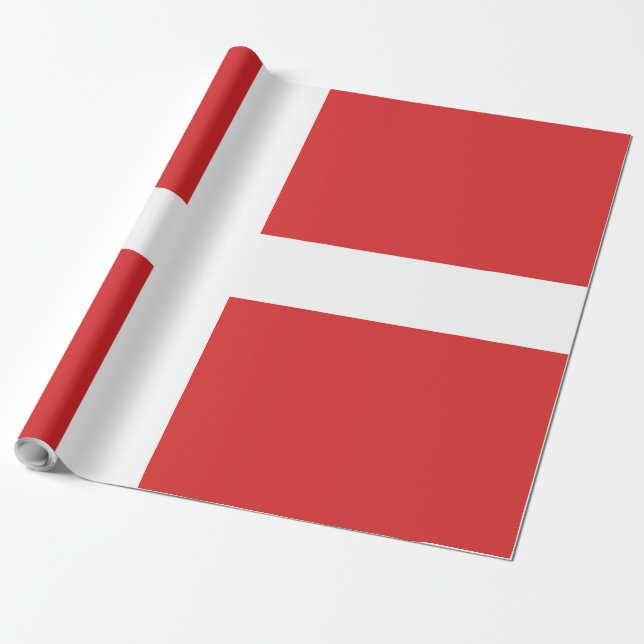 Papel De Presente Bandeira da Dinamarca (Desenrolado)