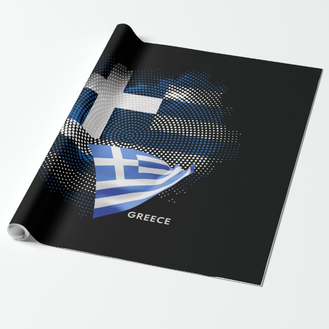 Papel De Presente bandeira da Grécia (Desenrolado)