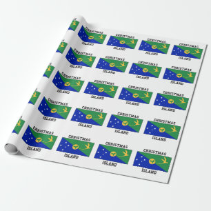 Papel De Presente Bandeira da ilha christmas