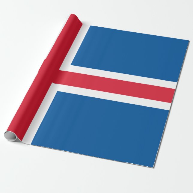 Papel De Presente Bandeira da Islândia (Desenrolado)