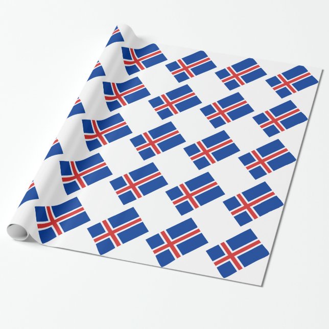 Papel De Presente Bandeira da Islândia (Desenrolado)