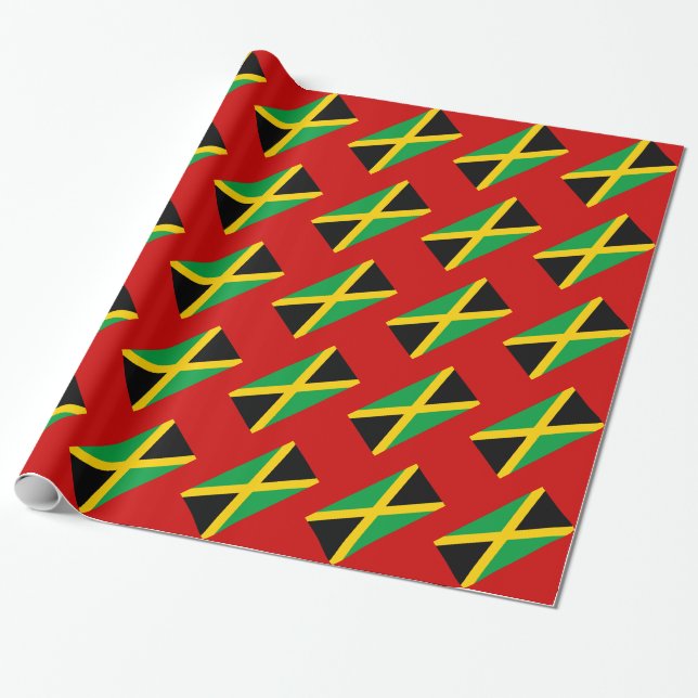 Papel De Presente Bandeira da Jamaica (Desenrolado)