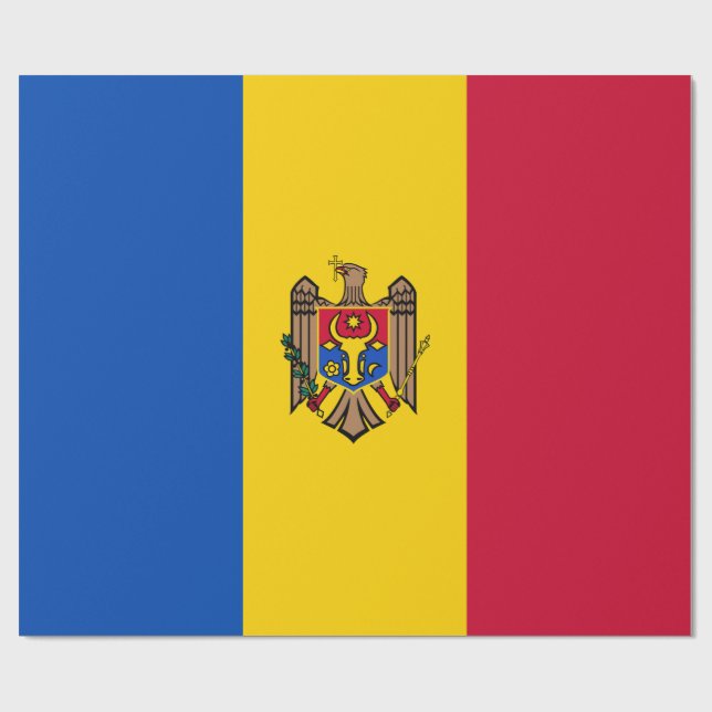 Papel De Presente Bandeira da Moldávia (Aberto)