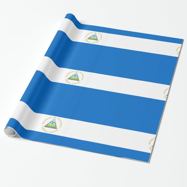Papel De Presente Bandeira da Nicarágua (Desenrolado)
