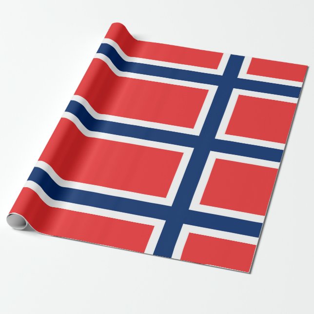 Papel De Presente Bandeira da Noruega (Desenrolado)