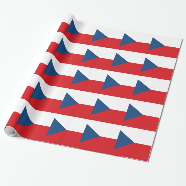 Papel De Presente Bandeira da República Checa (Desenrolado)