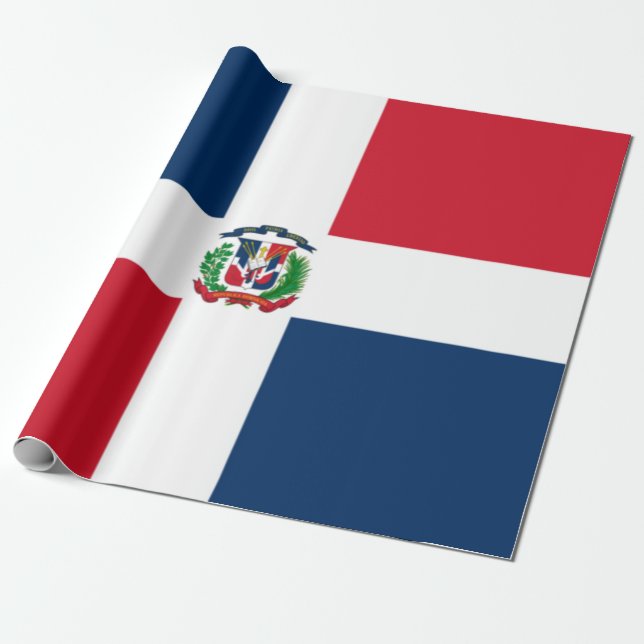 Papel De Presente Bandeira Da República Dominicana (Desenrolado)