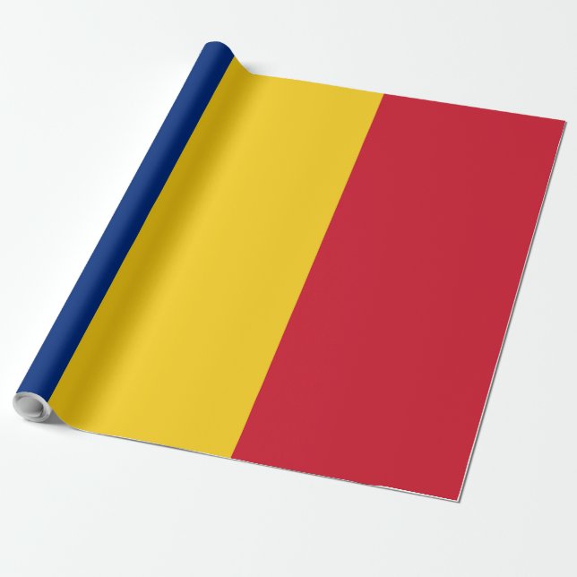 Papel De Presente Bandeira da Romênia (Desenrolado)