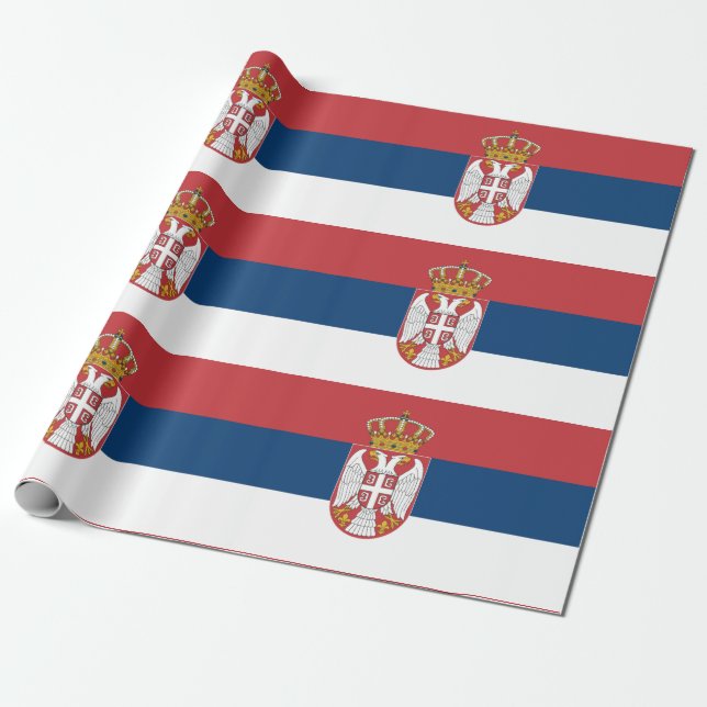 Papel De Presente Bandeira da Sérvia (Desenrolado)