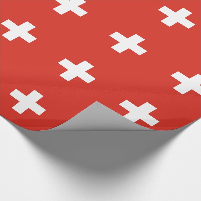 Papel De Presente Bandeira da Suíça (Ponta)