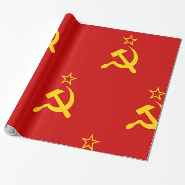 Papel De Presente Bandeira da URSS - Bandeira da União Soviética (Desenrolado)