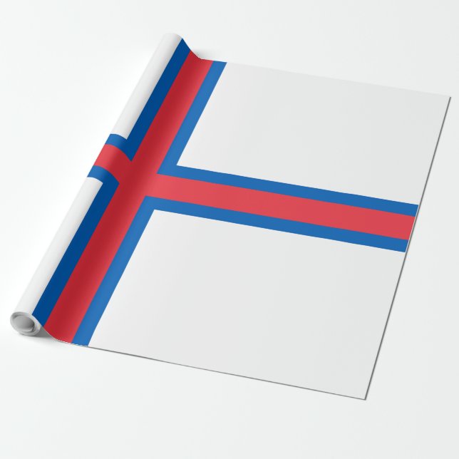 Papel De Presente Bandeira das Ilhas Faroé (Desenrolado)