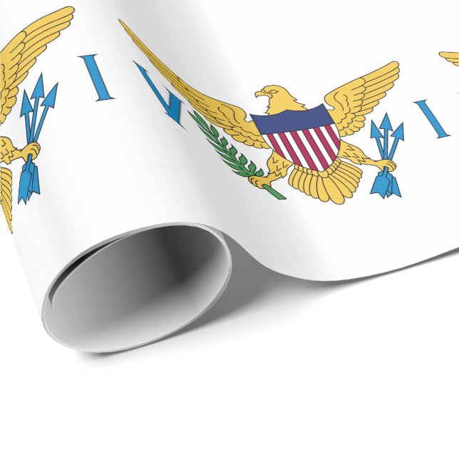 Papel De Presente Bandeira das Ilhas Virgens Americanas Patriótica (Ponta do rolo)