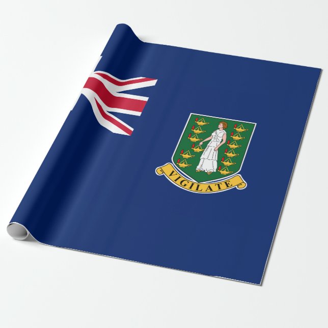 Papel De Presente Bandeira das Ilhas Virgens Britânicas (BVI) (Desenrolado)