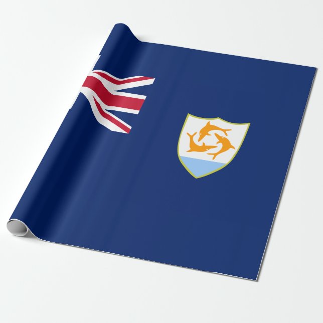 Papel De Presente Bandeira de Anguilla (Caribe) (Desenrolado)
