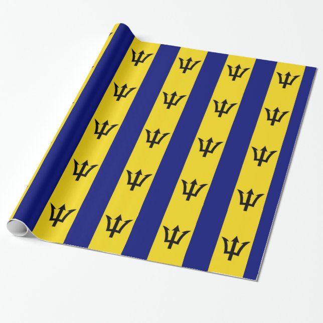 Papel De Presente Bandeira de Barbados (Desenrolado)