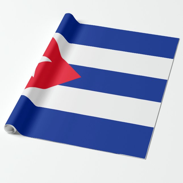 Papel De Presente Bandeira de Cuba (Desenrolado)