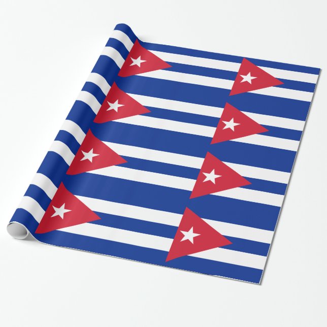 Papel De Presente Bandeira de Cuba (Desenrolado)