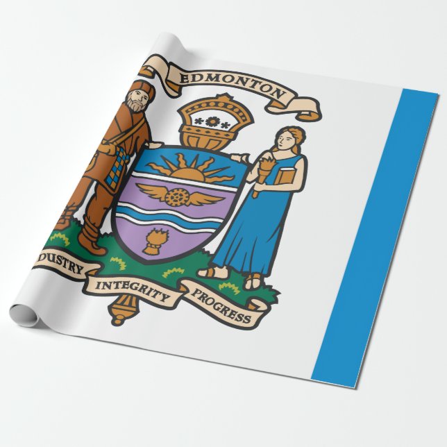 Papel De Presente Bandeira de Edmonton (Alberta, Canadá) (Desenrolado)