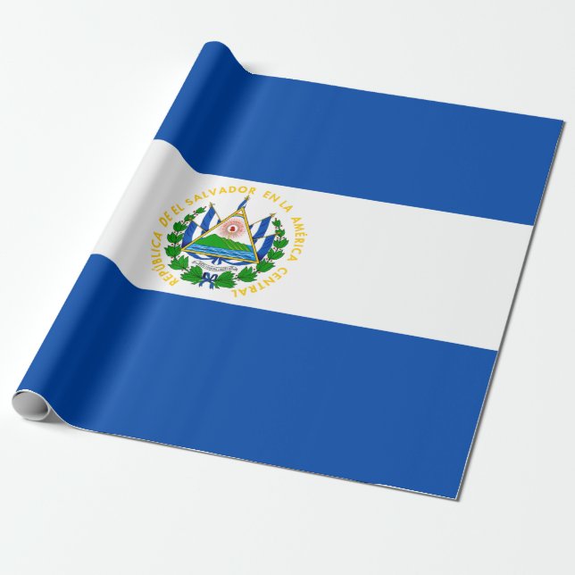 Papel De Presente Bandeira de El Salvador (Desenrolado)