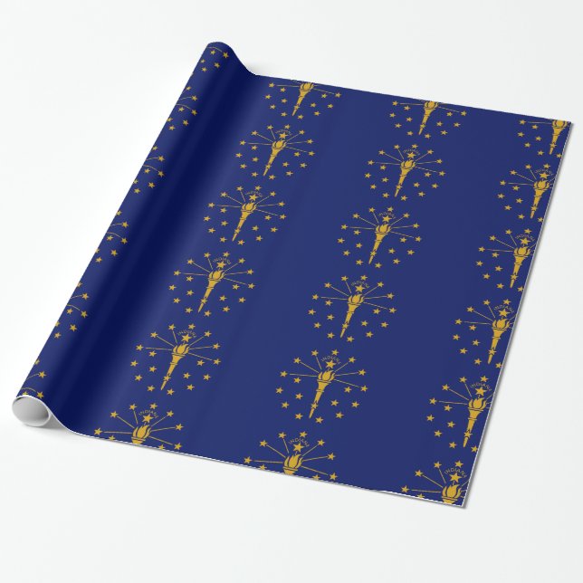 Papel De Presente Bandeira de Indiana (Desenrolado)