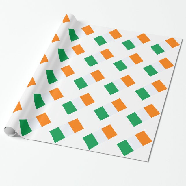 Papel De Presente Bandeira de Ireland (Desenrolado)