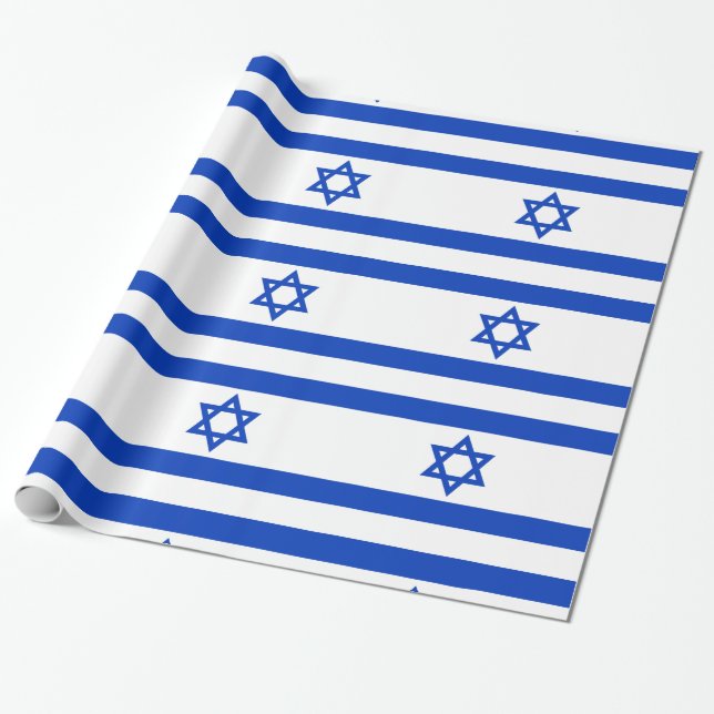 Papel De Presente bandeira de Israel (Desenrolado)