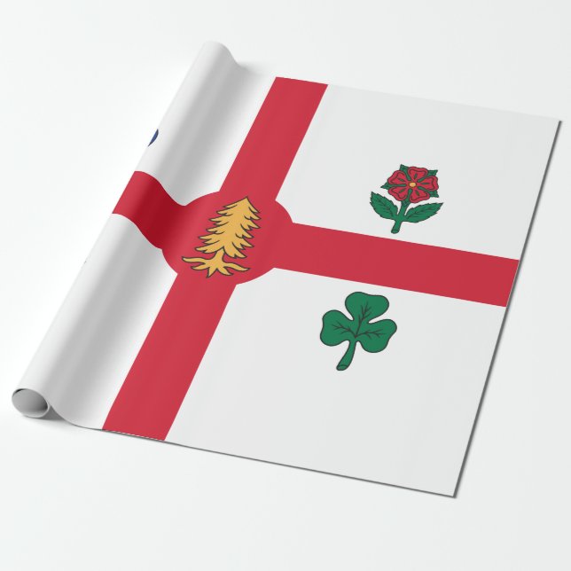 Papel De Presente Bandeira de Montreal (Quebec, Canadá) (Desenrolado)