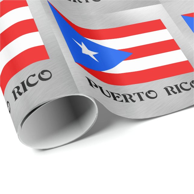 Papel De Presente Bandeira de Porto Rico (Ponta do rolo)