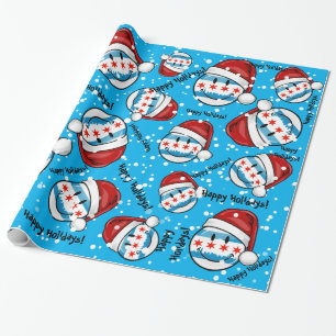 Papel De Presente Bandeira de sorriso de Chicago do estilo do Natal