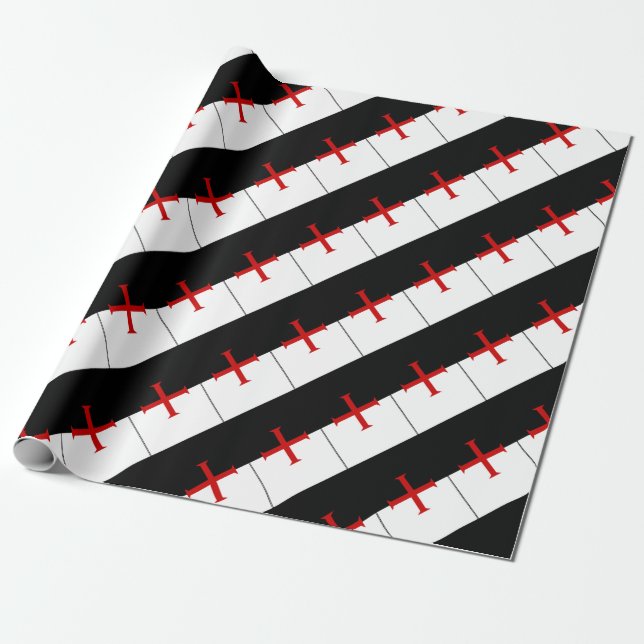Papel De Presente Bandeira de Templar dos cavaleiros (Desenrolado)