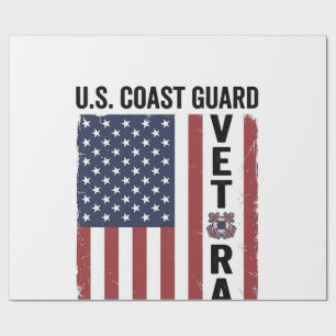 Papel De Presente Bandeira de Veterano da Guarda Costeira Design Vet